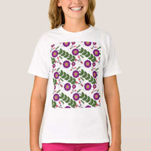 Kawaii Lente Konijn: Levendig Paarse Bloemrijke Ma T-shirt