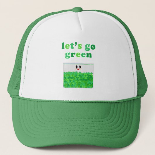 KAWAII LET'S GO GREEN BAGGIE CAP HOED TRUCKER PET (Voorkant)
