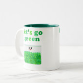 KAWAII LET'S GO GREEN POT MOKKOP TWEEKLEURIGE KOFFIEMOK (Voorkant links)