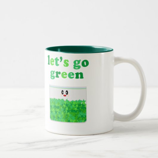 KAWAII LET'S GO GREEN POT MOKKOP TWEEKLEURIGE KOFFIEMOK (Rechts)