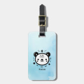 Kawaii Leuk Beer Gezicht - Kawaii Minimalist Line Bagagelabel (Voorkant verticaal)