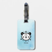 Kawaii Leuk Beer Gezicht - Kawaii Minimalist Line Bagagelabel (Achterkant verticaal)