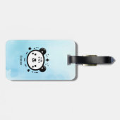 Kawaii Leuk Beer Gezicht - Kawaii Minimalist Line Bagagelabel (Achterkant horizontaal)