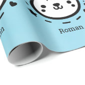 Kawaii Leuk Beer Gezicht - Kawaii Minimalist Line  Cadeaupapier (Rol Hoek)