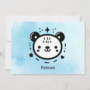 Kawaii Leuk Beer Gezicht - Kawaii Minimalist Line Kaart
