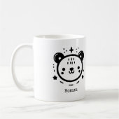 Kawaii Leuk Beer Gezicht - Kawaii Minimalist Line Koffiemok (Links)