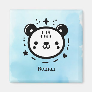 Kawaii Leuk Beer Gezicht - Kawaii Minimalist Line Magneet