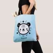 Kawaii Leuk Beer Gezicht - Kawaii Minimalist Line  Tote Bag (Dichtbij)