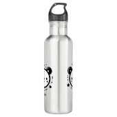 Kawaii Leuk Beer Gezicht - Kawaii Minimalist Line  Waterfles (Voorkant)