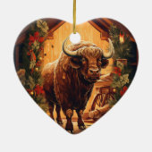 Kawaii Leuk Dier Wildlife Bizon Pet Lover Gift Keramisch Ornament (Achterkant)