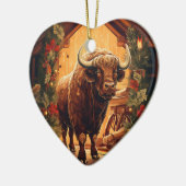 Kawaii Leuk Dier Wildlife Bizon Pet Lover Gift Keramisch Ornament (Links)