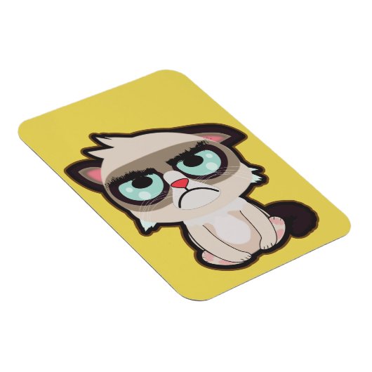 Kawaii, leuk en grappig, grimmig katteflex afbeeld magneet (Rechterzijde)