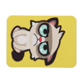 Kawaii, leuk en grappig, grimmig katteflex afbeeld magneet (Horizontaal)