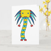 Kawaii leuke cartoon karakter wenskaarten kaart (Gele Bloem)