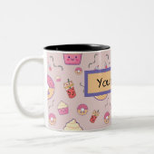 Kawaii Leuke Custom Gift Gepersonaliseerde Verjaar Tweekleurige Koffiemok (Links)