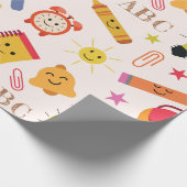 Kawaii Leuke Grappige Schoolbenodigdheden Cadeaupapier (Hoek)