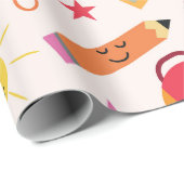Kawaii Leuke Grappige Schoolbenodigdheden Cadeaupapier (Rol Hoek)