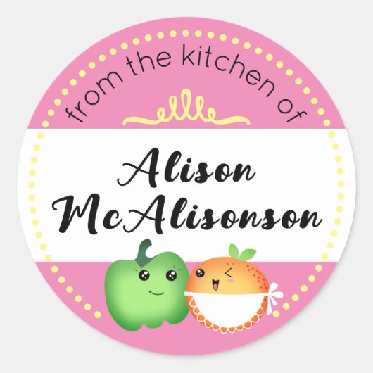 Kawaii Leuke Groenten Bakken Bakkerij Gift label S (Voorkant)