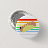 Kawaii Leuke HotDog Rainbow Stripes Pin Button (Voorkant /achterkant)
