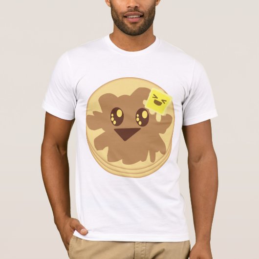 Kawaii Leuke Pannenkoeken Cartoon T-shirt (Voorkant)