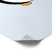 Kawaii Leuke Pinguïn Holding Paardenbloem Glimlach Poster (Hoek)