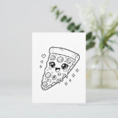 Kawaii leuke pizzapunt kleurplaat briefkaart (Staand voorkant)