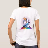 Kawaii LGBT Dier Eenhoorn Panda Kat Haai Regenboog T-shirt (Achterkant)