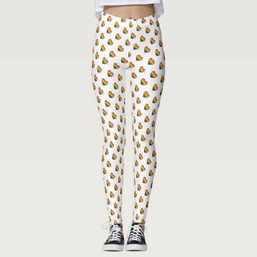 Kawaii LGBTQ+ Pride Heart Leggings (Voorkant)