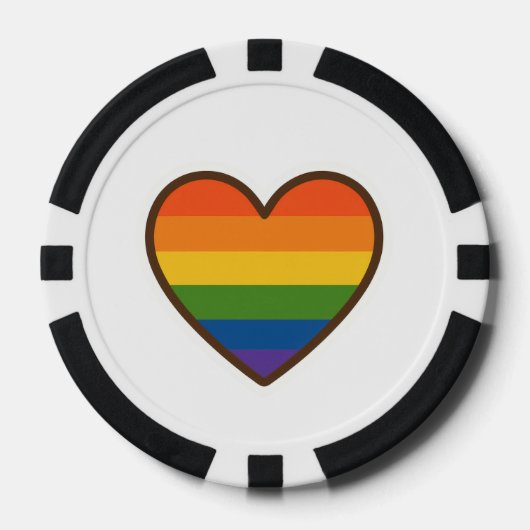 Kawaii LGBTQ+ Pride Heart Poker Chips (Voorkant)