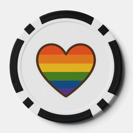 Kawaii LGBTQ+ Pride Heart Poker Chips (Achterkant)