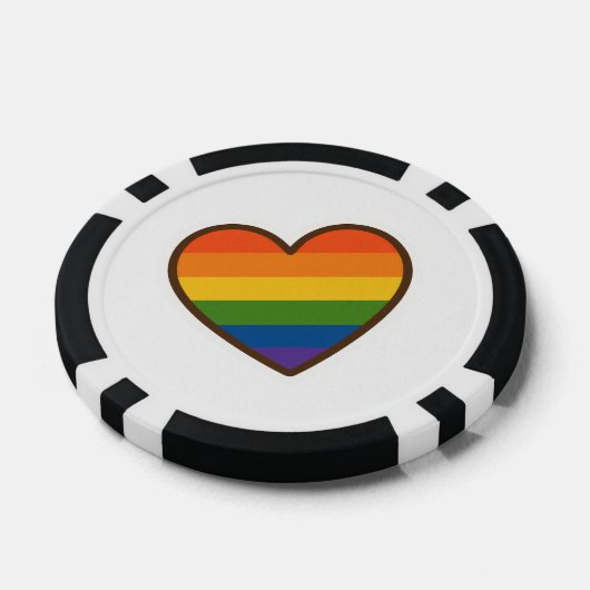 Kawaii LGBTQ+ Pride Heart Poker Chips (Enkel)