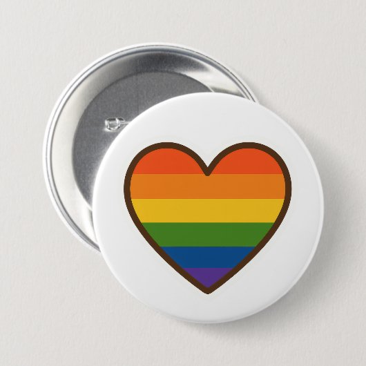 Kawaii LGBTQ+ Pride Heart Ronde Button 7,6 Cm (Voorkant /achterkant)