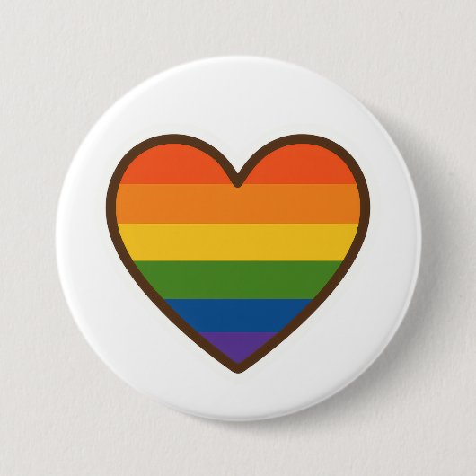Kawaii LGBTQ+ Pride Heart Ronde Button 7,6 Cm (Voorkant)