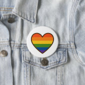 Kawaii LGBTQ+ Pride Heart Ronde Button 7,6 Cm (In situ)