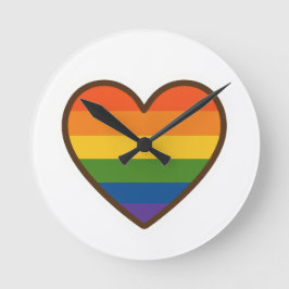 Kawaii LGBTQ+ Pride Heart Ronde Klok