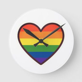 Kawaii LGBTQ+ Pride Heart Ronde Klok
