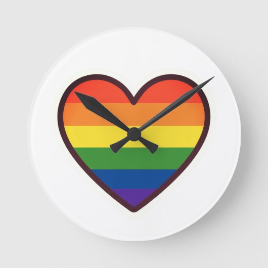 Kawaii LGBTQ+ Pride Heart Ronde Klok (Voorkant)