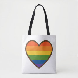Kawaii LGBTQ+ Pride Heart Tote Bag