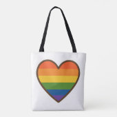 Kawaii LGBTQ+ Pride Heart Tote Bag (Achterkant)