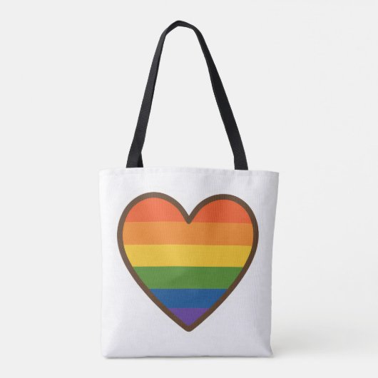 Kawaii LGBTQ+ Pride Heart Tote Bag (Achterkant)