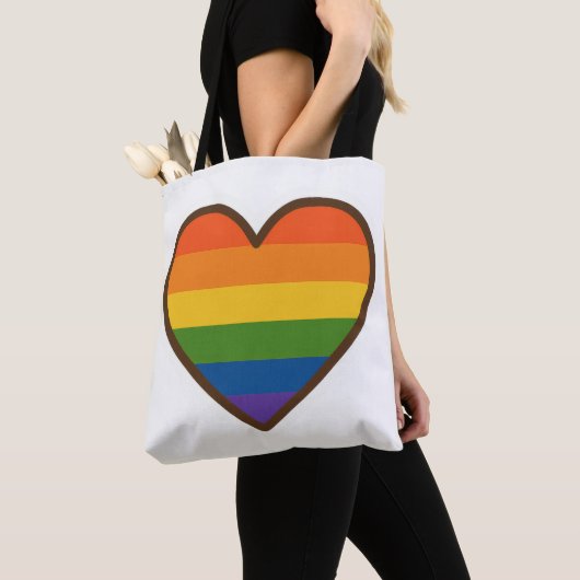 Kawaii LGBTQ+ Pride Heart Tote Bag (Dichtbij)