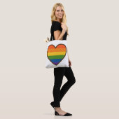 Kawaii LGBTQ+ Pride Heart Tote Bag (Op model)