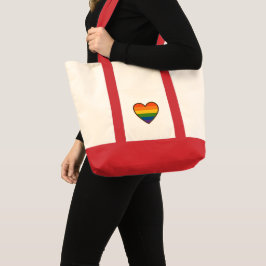 Kawaii LGBTQ+ Pride Heart Tote Bag