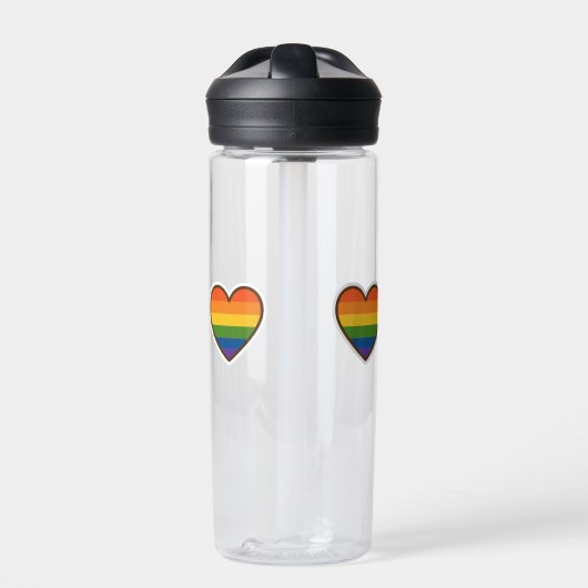 Kawaii LGBTQ+ Pride Heart Waterfles (Voorkant)