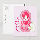 Kawaii Liefde Matroesjka Briefkaart (Voorkant / Achterkant)