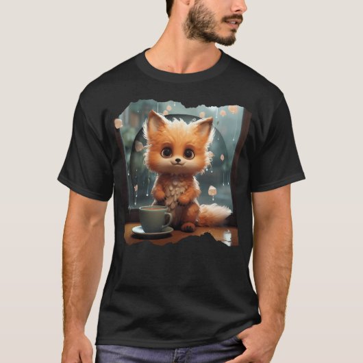 Kawaii Lieve Herfstvos T-shirt (Voorkant)