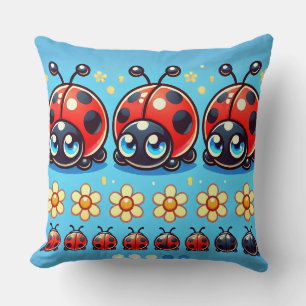 🐞 Kawaii Lieveheersbeestje Scene Voor Cute Huisde Kussen