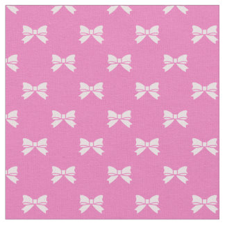 Kawaii Light Pink Bows op Dark Pink Stof