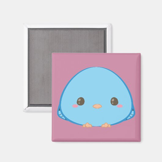 Kawaii Lineolated Parakeet Magnet (Voorkant / Achterkant)