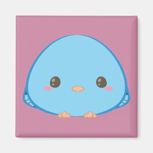 Kawaii Lineolated Parakeet Magnet (Voorkant)